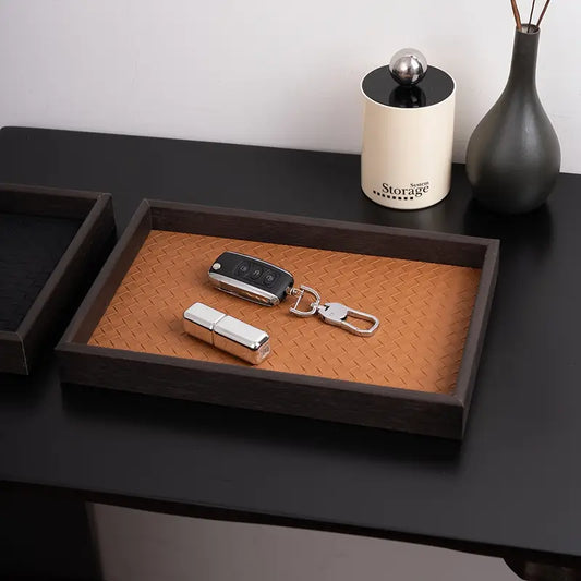 Woven Base Wooden Tray