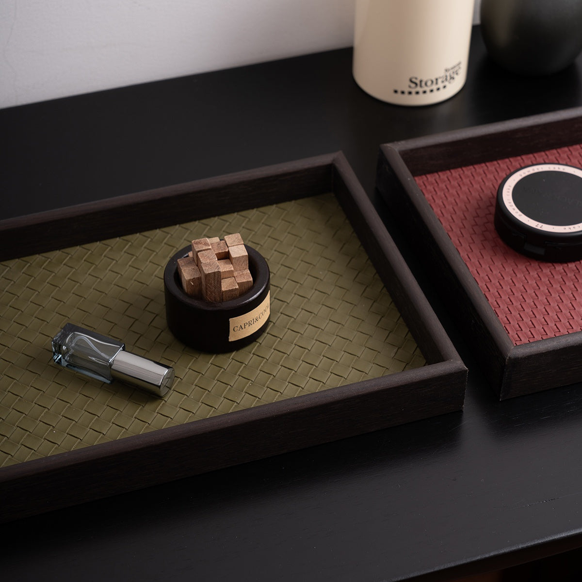 Woven Base Wooden Tray