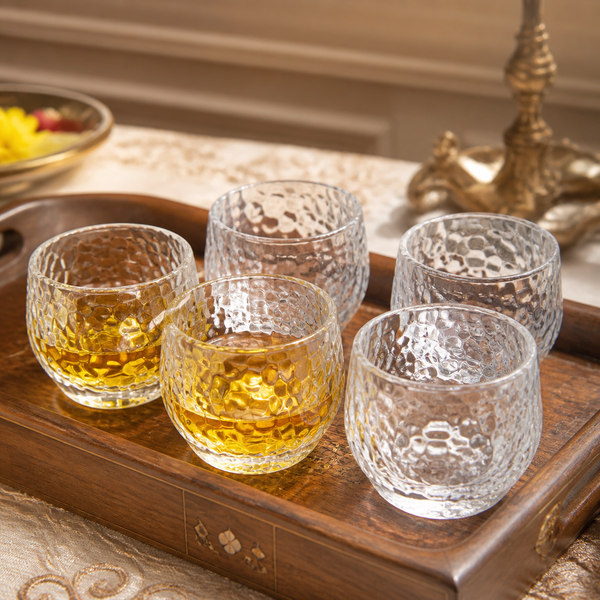 Ice-Textured Glass Tea Cups