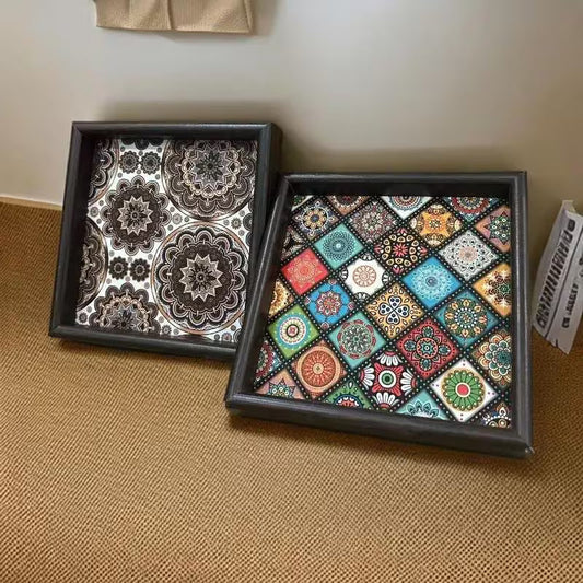 Artistic Wooden Serving Tray