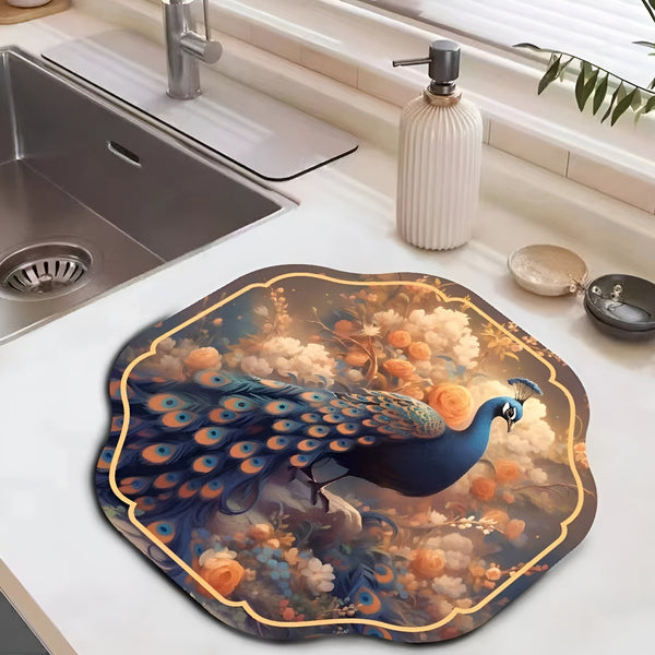 Elegant Peacock Mat