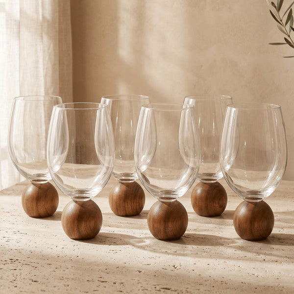 Wooden Base Drinking Glass