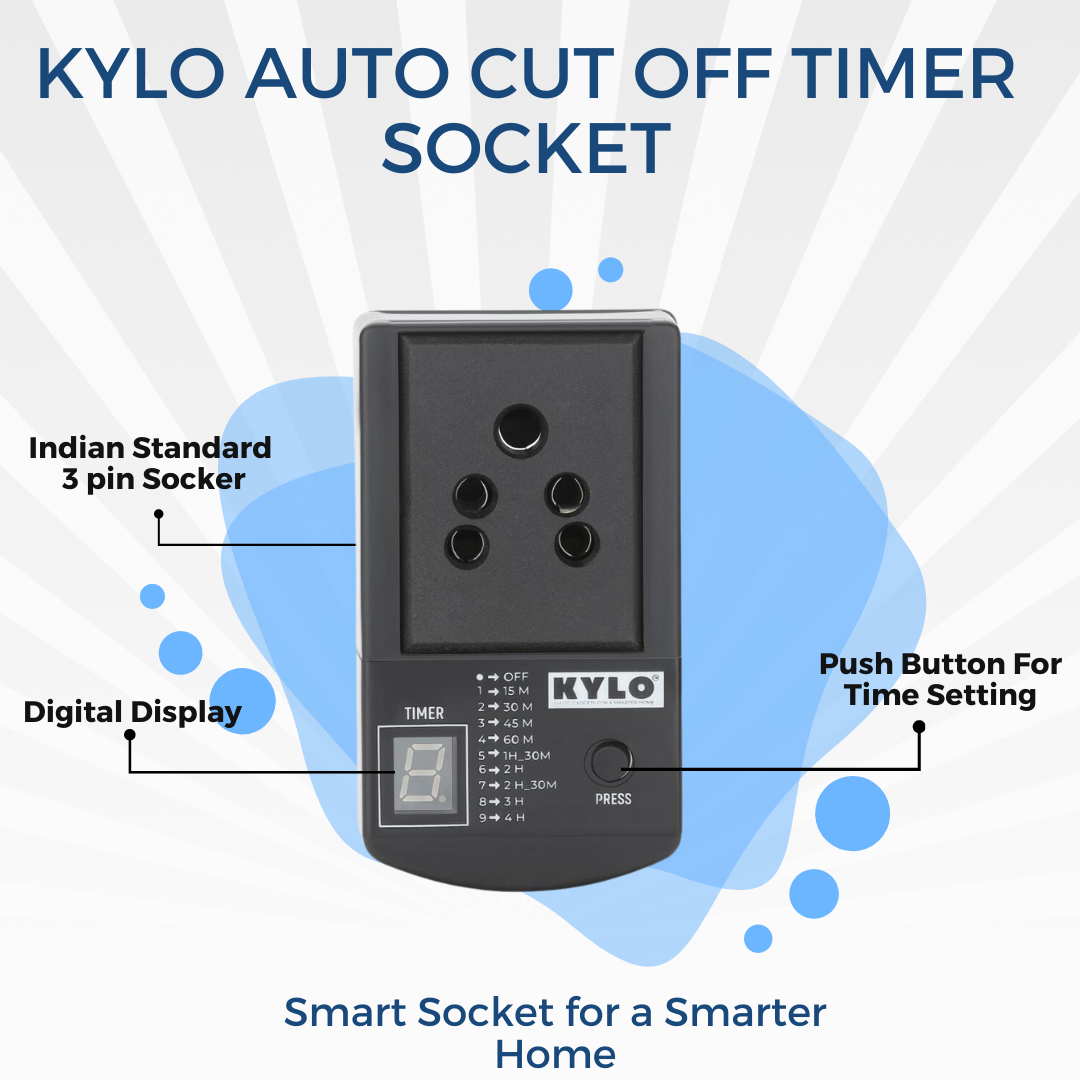 Automatic Cut Off Timer Socket Plug