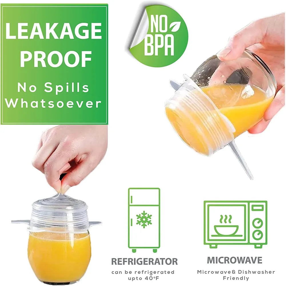 Microwave Safe Stretch Lids (Pack of 6)